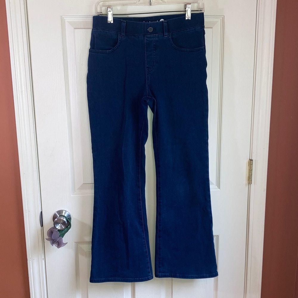 Betabrand Elastic Waist Pull On Stretch Denim Blue Jeans sz Small Petite